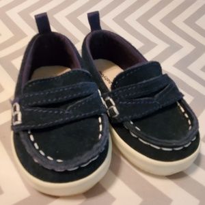 Blue suede baby gap loafers